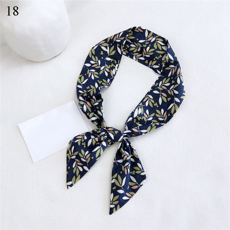 Fyrkantig halsduk dam siden hår märke små foulard sjalar och omslag dam kontorssjal blomtryck: 18