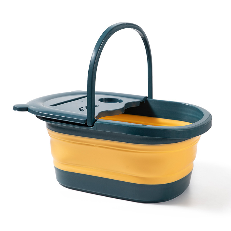 1pcs Foldable Foot Bath Bucket Massage Foot Wash Basin Home Laundry Tub Bucket Adult Foot Bath Basin Bathroom Accessories: Red