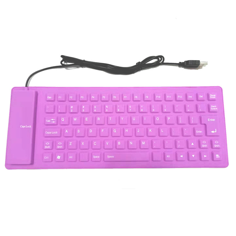 Foldable washable computer keyboard 85 key portable mini USB flexible waterproof soft silicone gaming keyboard computer laptop