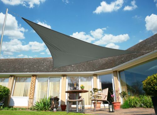 Waterproof Sun Shelter large Triangle Sunshade Protection Outdoor Canopy Garden Patio Pool Shade Sail Awning Camping Shade Cloth: Gray 3.6x3.6x3.6m