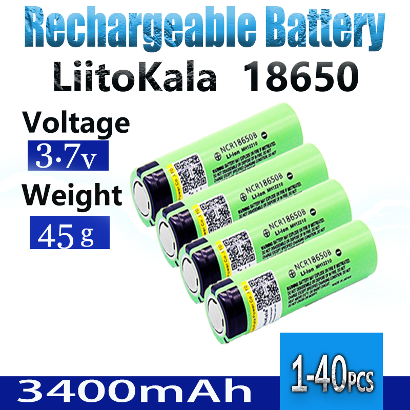 Liitokala 18650 batteri original ncr 18650b 3.7v 3400 mah genopladeligt lithium batteri til lommelygte batteri