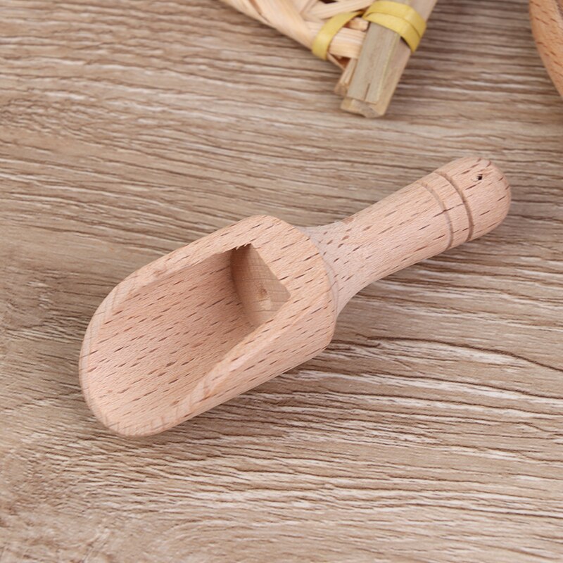 4 Stuks Mini Houten Thee Scoops Snoep Badzout Kruiden Smaken Lepels Keuken 8*2.8Cm