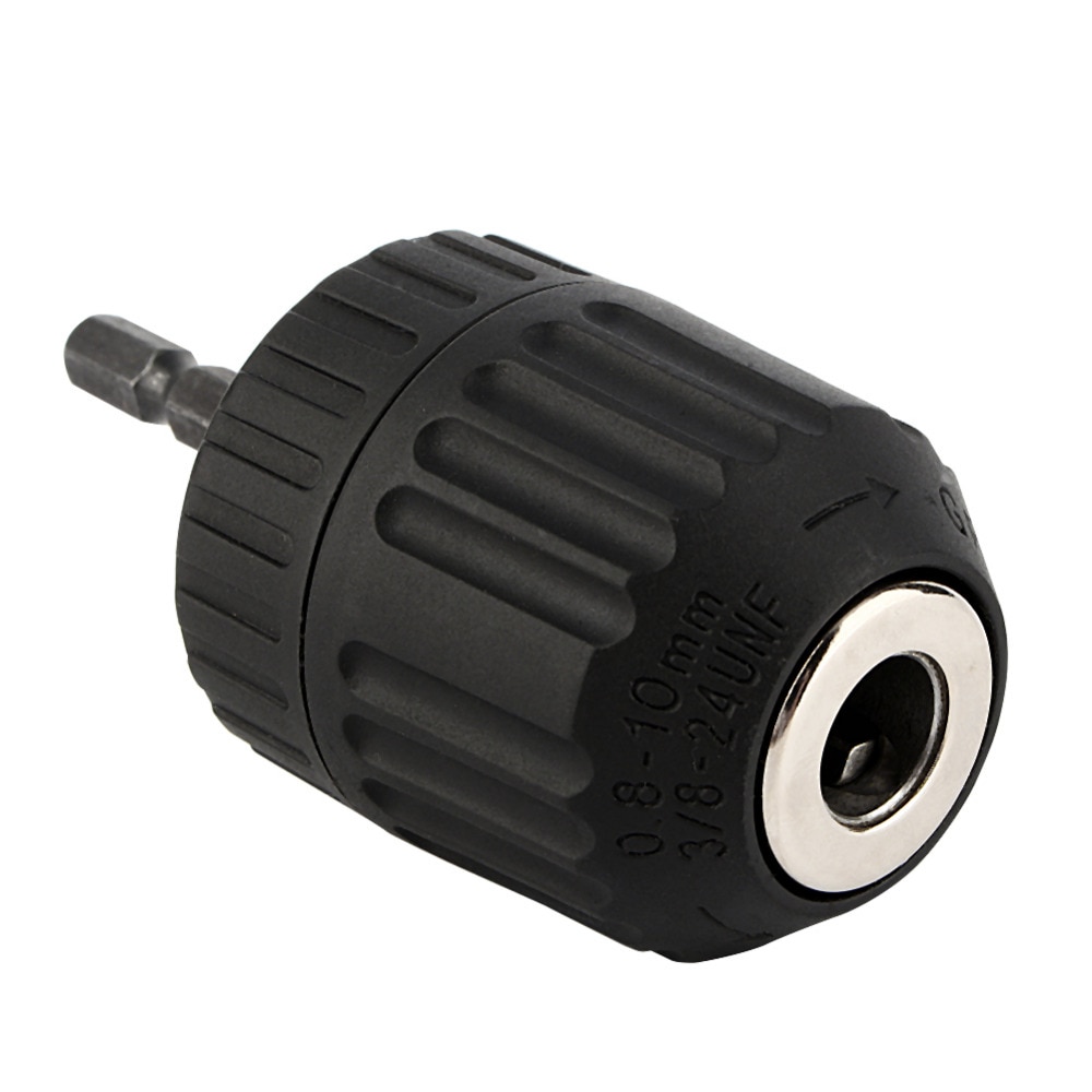 3/8-24 unf 0.8-10mm sleutelloze boorkopclip met 1/4 '' zeskantige schachtstang zeskantige boorkopadapterconverter houtbewerking schroevendraaiergereedschap