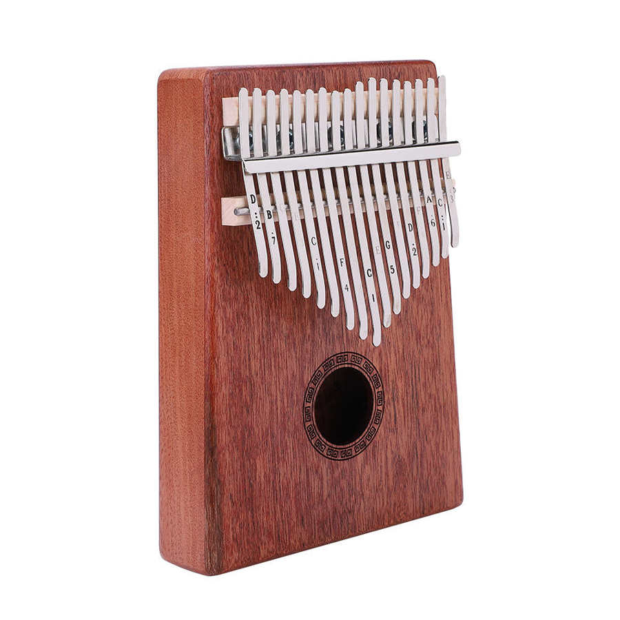 Kalimba 17-Key Kalimba Portable ​Single Mahogany Board Body Thumb Piano Mahogany Wooden Body Musical Instrument