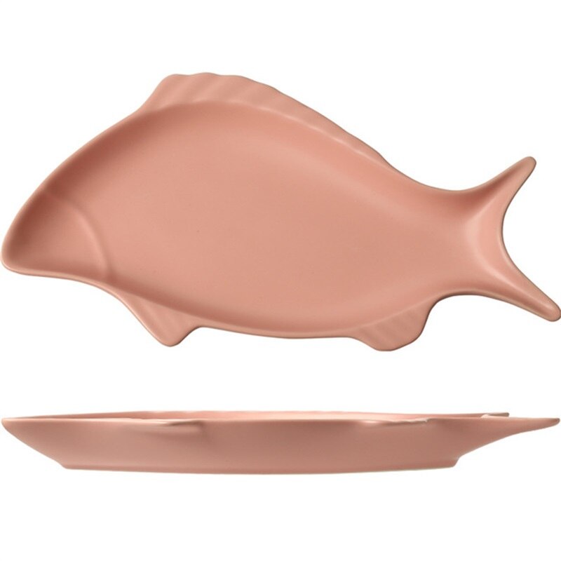 Plat en céramique en forme de poisson | Plat à boeuf de petit déjeuner assiette à Dessert mignonne de dessin animé assiette à fruits, Snack vaisselle de ménage