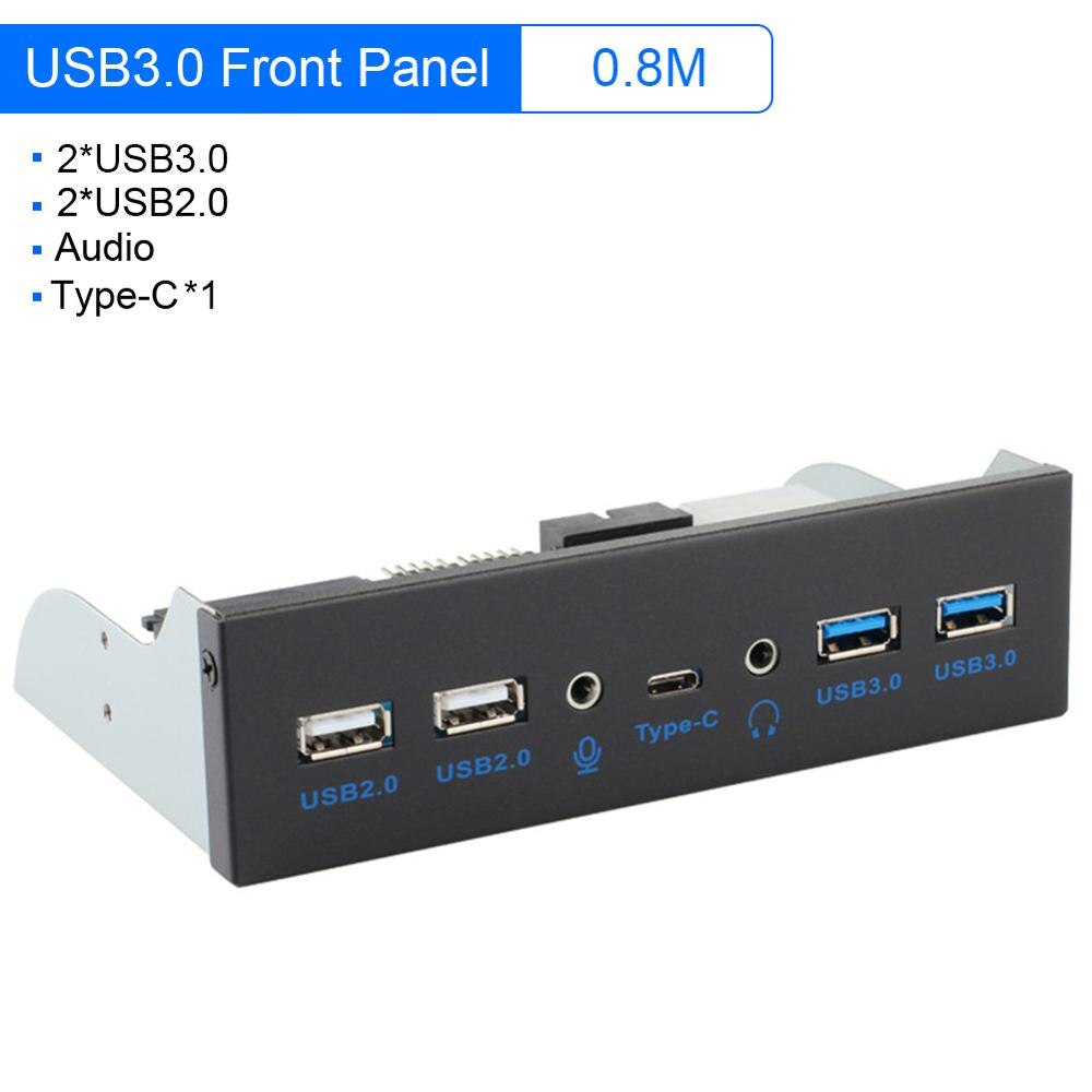Desktop Chassis Front Panel USB Hub Connector Adapter 2 Port USB 3.0 5.25 inch Computer Case CD ROM Drive Bay Front Panel: 5