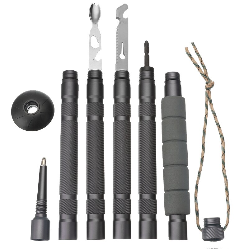 Multifunctional Trekking Walking Poles Aluminum Folding Ultralight Trekking Poles Hiking Pole Outdoor Stick