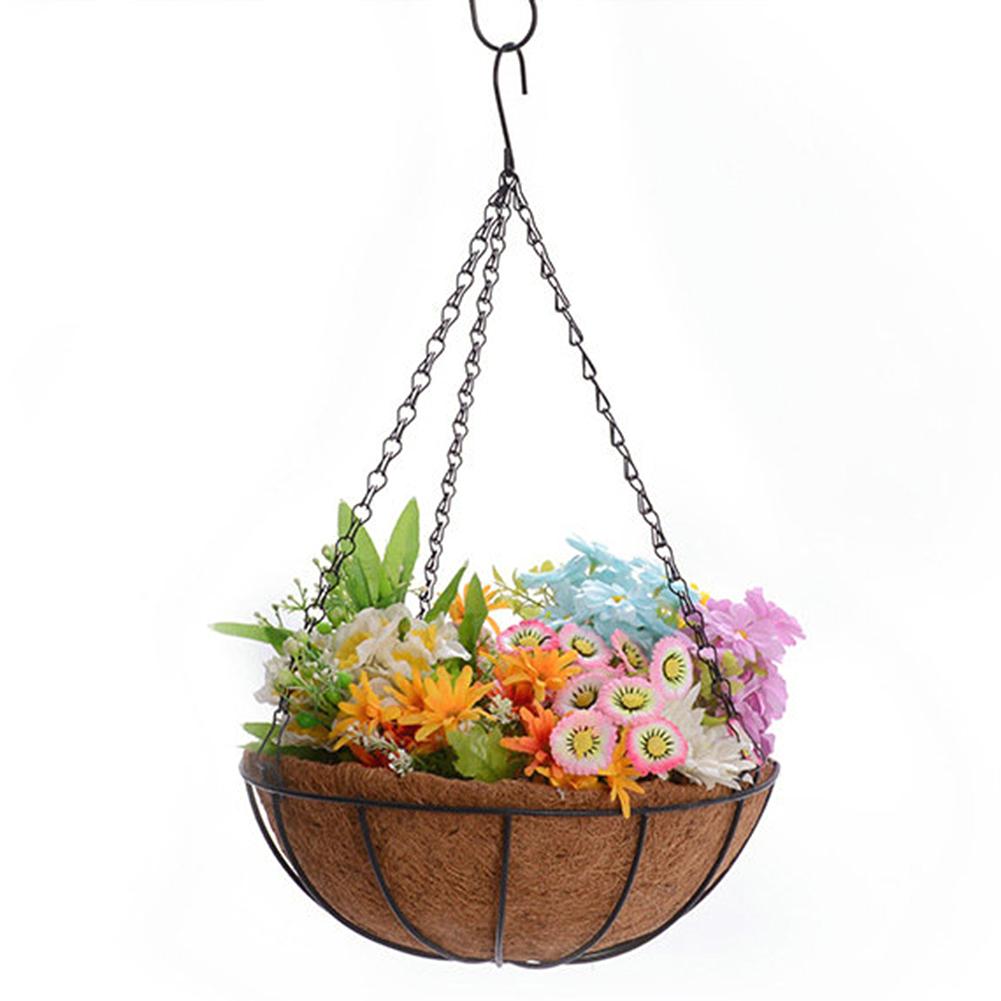 Soporte colgante para plantas, maceta con revestimiento de coco, soporte de hierro para plantas, muebles para el hogar, jardinería y balcón: 40cm