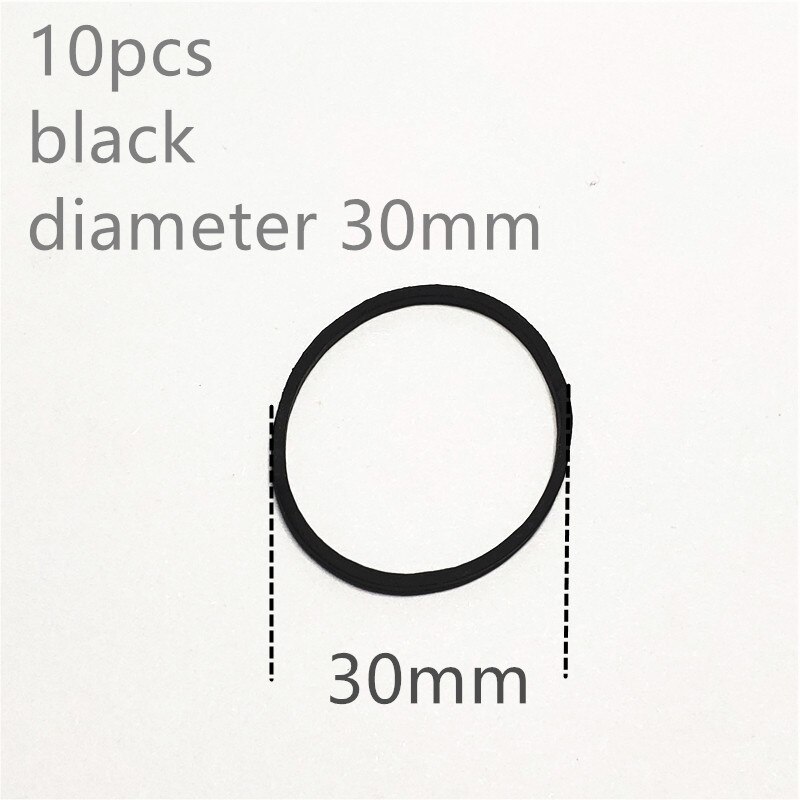 16 kinds 10pcs/set Rubber Band Pulley Transmission Engine Drive Round Beslts DIY Toy Module Car Motor Stretch Droppshipping: 30mm black