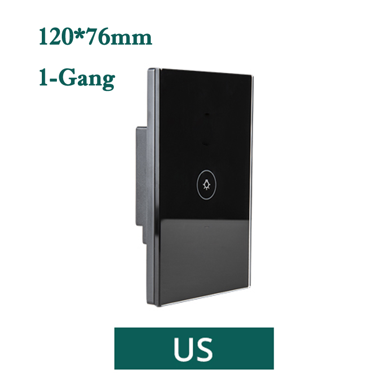 Tuya smart wifi switch smart life app alexa google home remote smart home wall touch switch eu  us 1 2 3 gang væg lys switch: 120us 1- gang sort