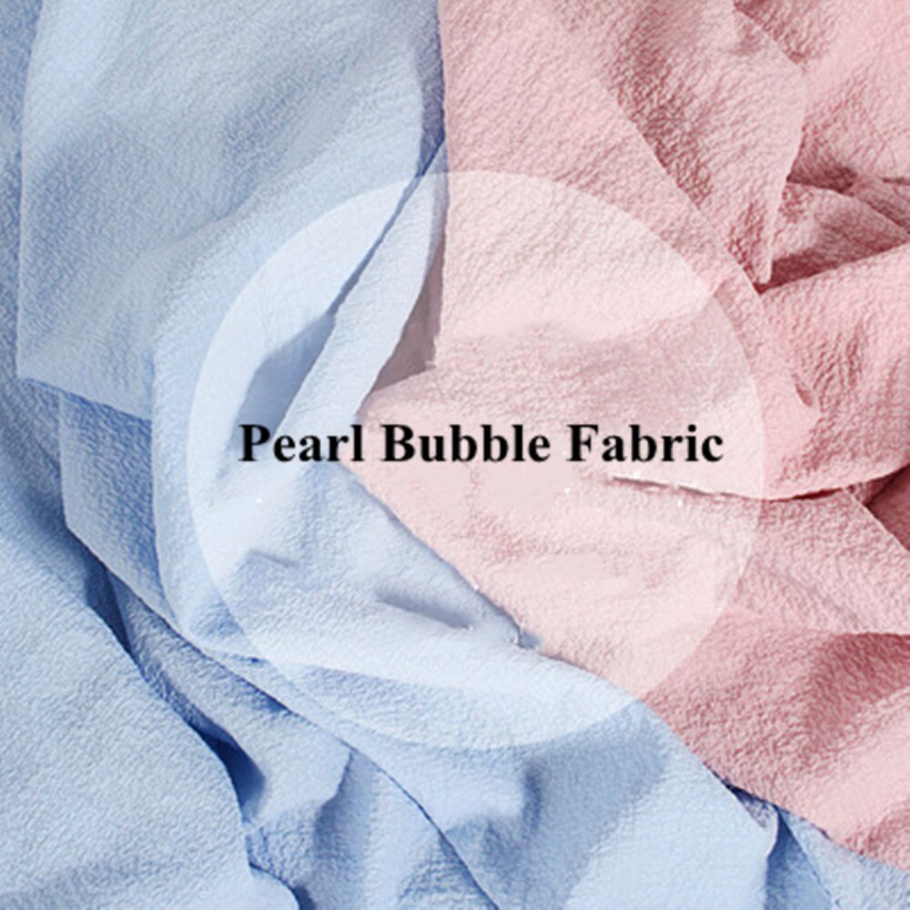 1 Meter Bubble Chiffon Fabric Seersucker Solid Plaid Printed Breathable Thin Cloth Patchwork Home Tissue DIY Summer Garment Dec