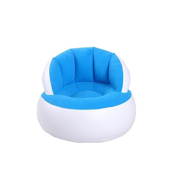 Børns lille sofa med ryglæn oppustelig stue soveværelse indendørs pengeskab og komfort bærbar sofastol: Blå