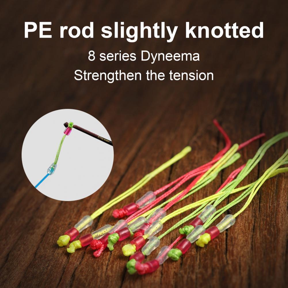 50Pcs Fish Rod Connect Line Improve Pull Force Pole Tip Rope Rod Tip Line Knot Angling Space Bean Line Knot Fishing Supplies