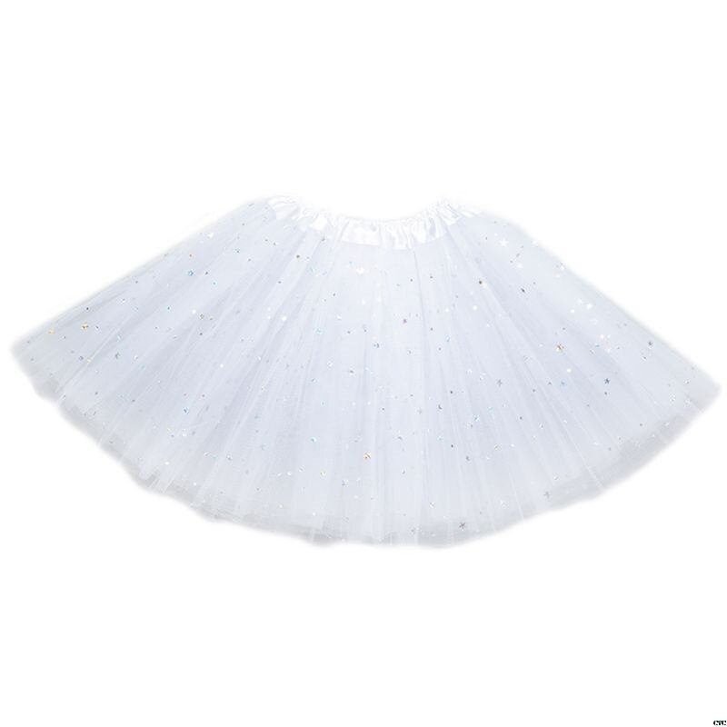 Enfant en bas âge fille Multi couches plissé Tutu jupe couleur unie paillettes or à pois paillettes Ballet jupon Costume Satin bord: 1