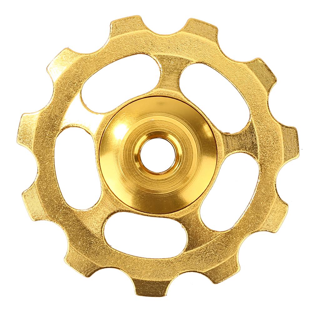 11T Bicycle Rear Derailleur Jockey Wheel Ceramic Bearing Aluminum Alloy MTB Mountain Bike Guide Roller Black Red Gold Silver: Gold