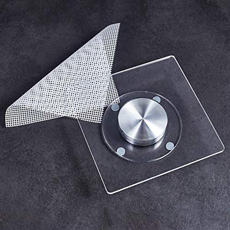 Plateau tournant antidérapant, support rond antidérapant, outils de cuisson de gâteau à bricolage-même, plaque à gâteau en métal, décoration rotative avec 6 aiguilles de scriptions