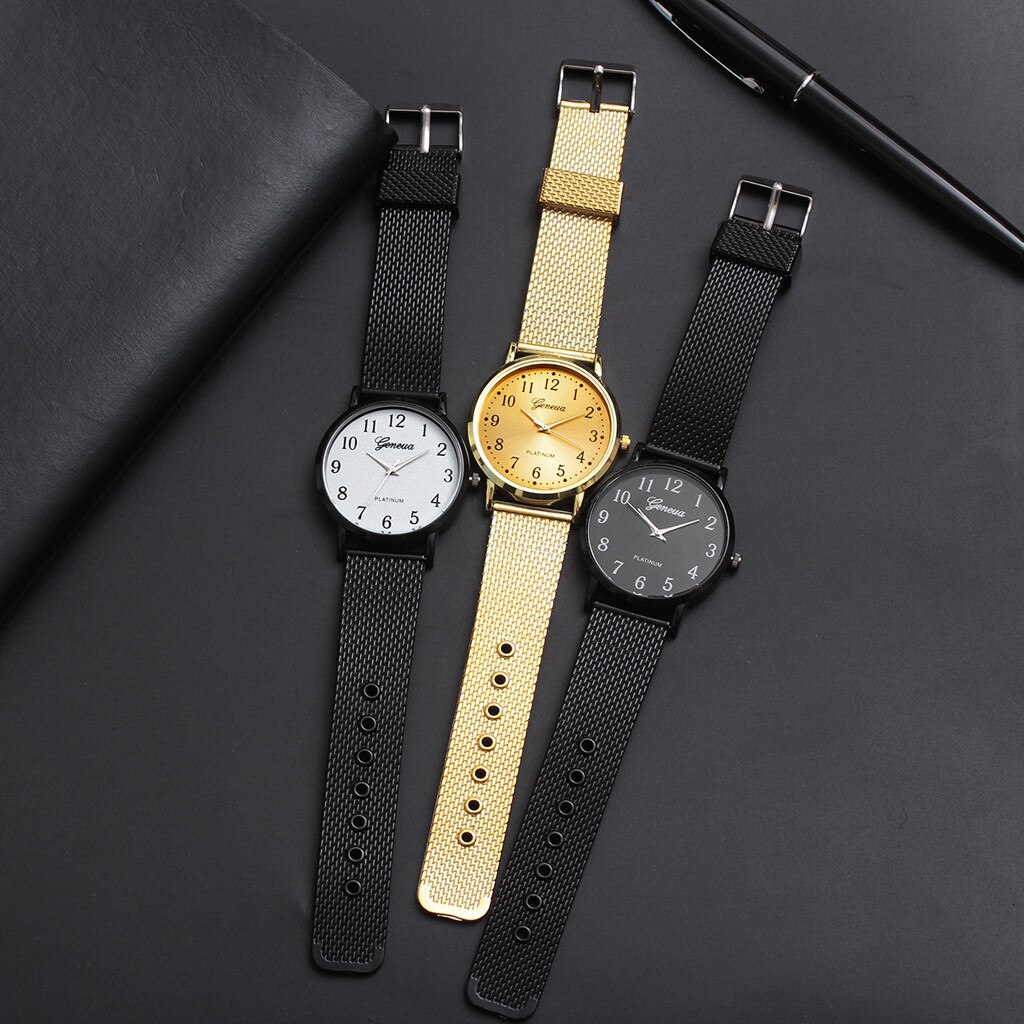 Men Watch Simple Vintage Wrist Watches Black Clock часы мужские Mesh Belt Watch Strap Quartz Gentleman Watches