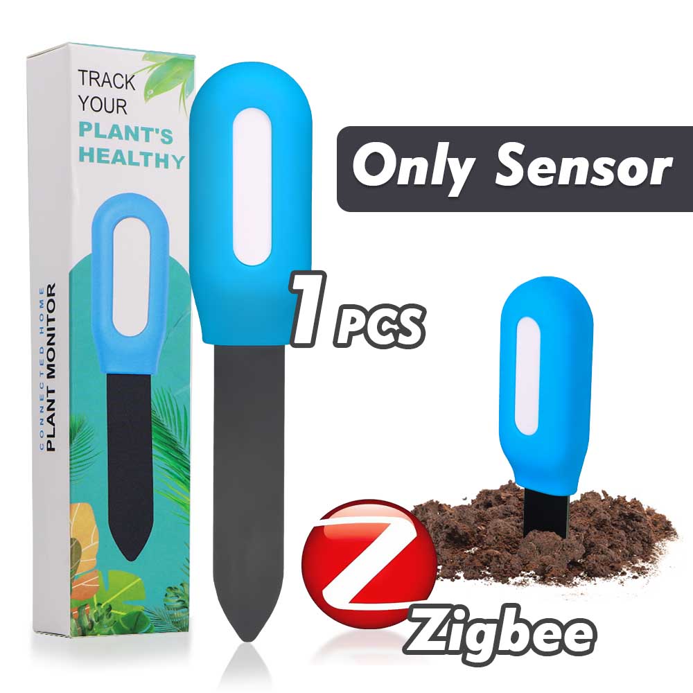 Zigbee Soil Sensor with Gateway Kit Real-Time Soil Moisture & Air Temperature Monitor for Greenhouse Garden Lawns Plants Tester: green