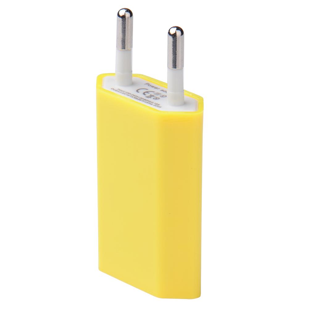 USB Travel Charger EU Plug AC 5 V for IPhone 4 4s 5 Wall Charger for Samsung Galaxy S3 S4 Note 3 Note 4 J25 USB Adapter: Yellow