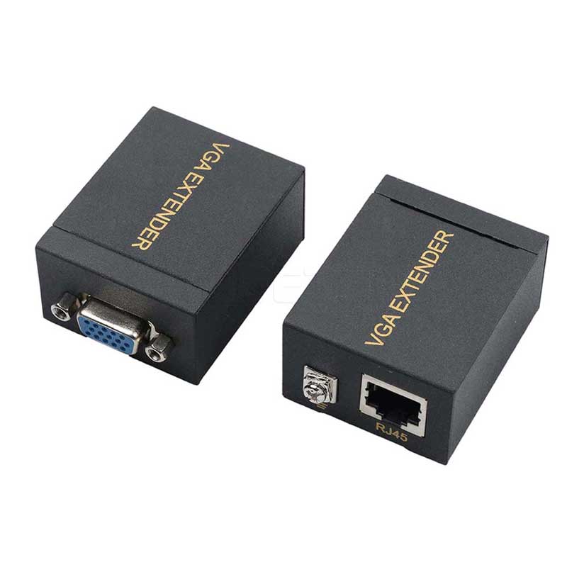 60m VGA to RJ45 Adapter Networking Signal Extender Sender Over Ethernet Cable Transmitter Receiver Ethernet Adapter Amplifier