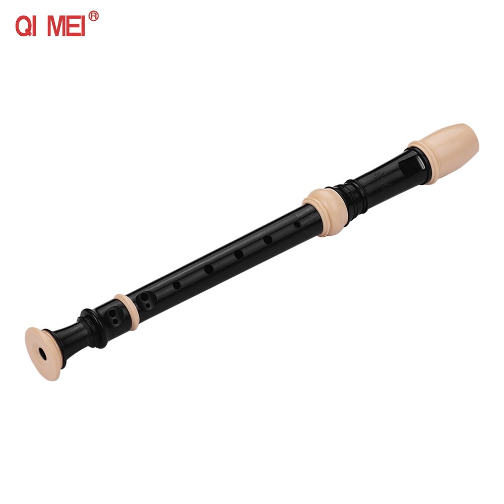 Qimei  qm8ag german style fingering 8 huller sopran descant recorder abs fløjte med rengøringspind bærbar lanyard finger rest