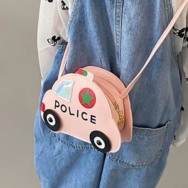 Enfants fille dessin animé voiture épaule sac à bandoulière en cuir PU sacoche petit fourre-tout porte-monnaie