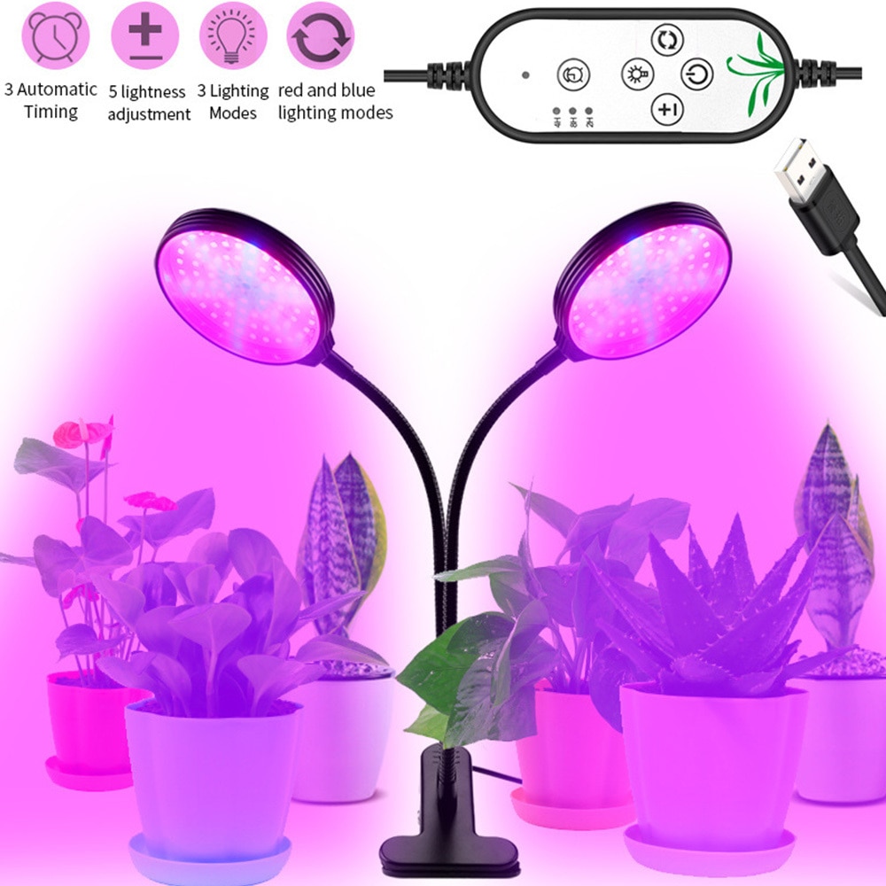 Demiawaking Pflanzenlampe LED Vollspektrum – 58W, E27, Für Blumen, Gemüse, Hydrokultur – Aluminiumgehäuse