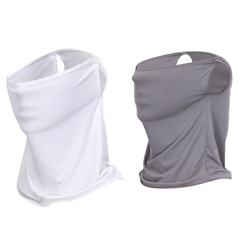 Mascarillas de Golf Sunsn transpirables, 2 uds., novedad, con cuello Ice Stretch, color gris y blanco
