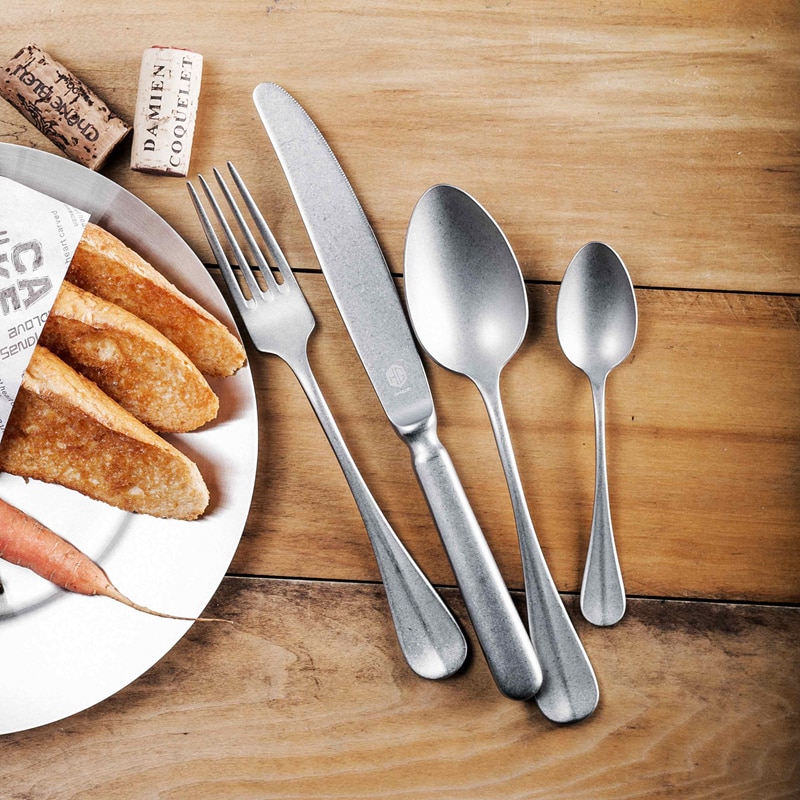 Antique Vintage Roma Flatware set stainless steel Cutlery Old English Style Vintage Thicken Dishwasher Safe HH ART