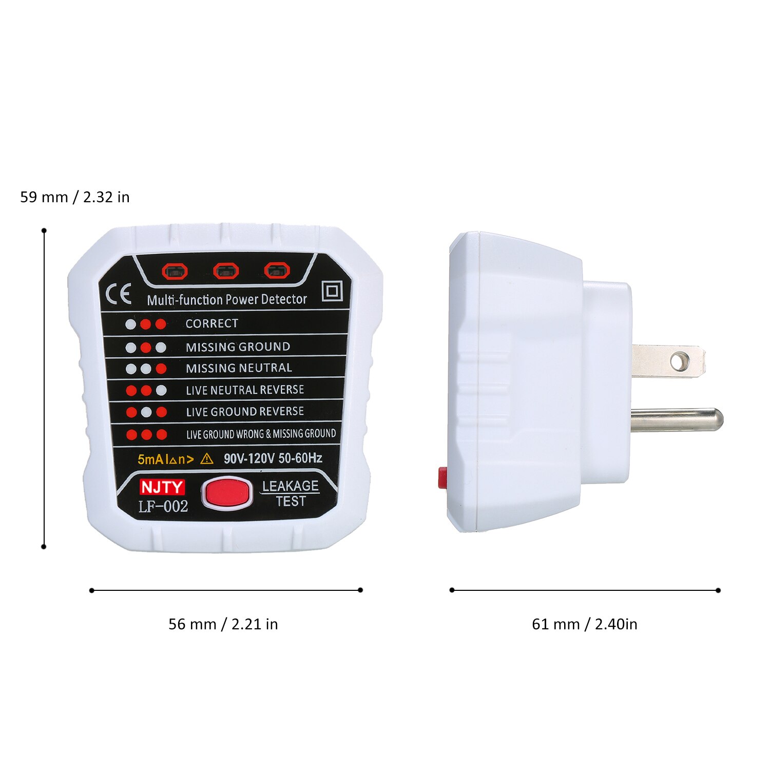 Voor njty elektrische stopcontact tester live aarddraad testen polariteitsdetector muur us stekker stroomonderbreker zoeker elektrische lektest