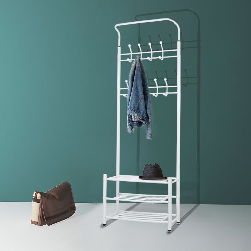 Kledingrek Vloerstaande Kleren Opknoping Opslag Plank Kleerhanger Rekken Thuis Eenvoudige Stijl Slaapkamer Meubels Verwijderbare Hwc
