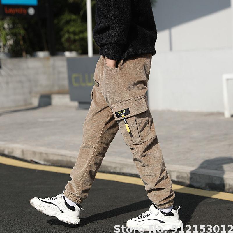 Nastolatki chłopięce spodnie bawełniane koreańskie spodnie na co dzień dzieci zimowe grube spodnie dla chłopców 4 5 6 8 10 12 lat jesienne ubrania dla dzieci chłopców: B / 12