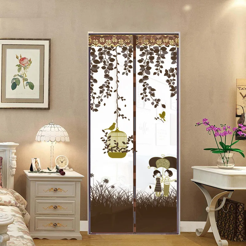 Deurgordijn Modern En Eenvoudig Paraplu Vogelkooi Zomer Zacht Gaas Muggenbestendig Deurgordijn Versleuteld Scherm: Roze