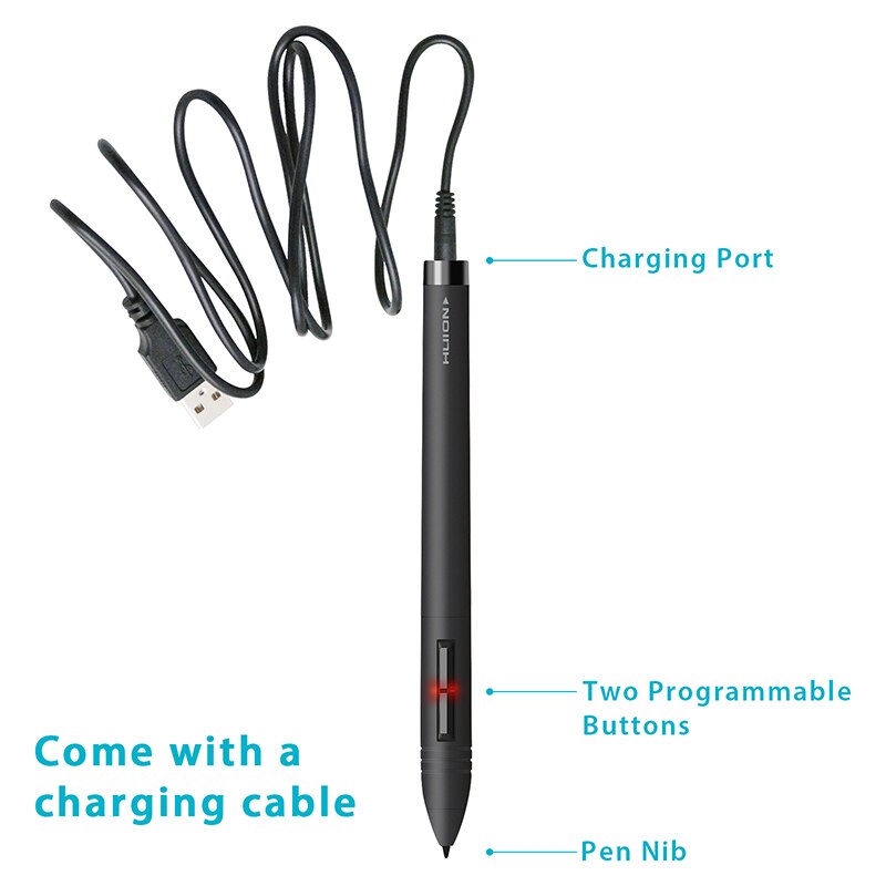 Huion P80 PEN80 stylet numérique Rechargeable pour tablettes de dessin graphiques professionnelles 420 H420 NEW1060PLUS WH1409(2048)