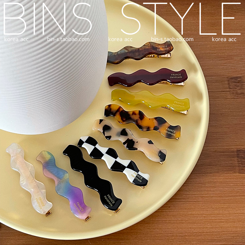 6.5cm lange alligatorer ,  y2k hårpynt til piger og kvinder, acetat hårnåle, koreanske bølgeformede hårspænder på siden.