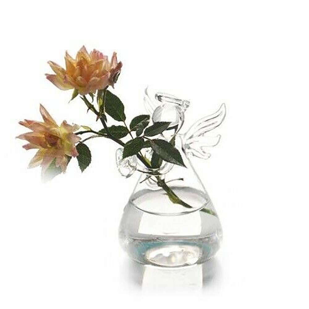 Vaso Da Parete In Vetro A Forma Di Fiore – 13x12 Cm, Trasparente, Per Casa E Giardino, Regalo Nozze