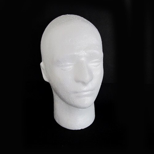 Manikin Styrofoam Mannequin Male Head Foam Model Wig Hat Glasses Display Stand