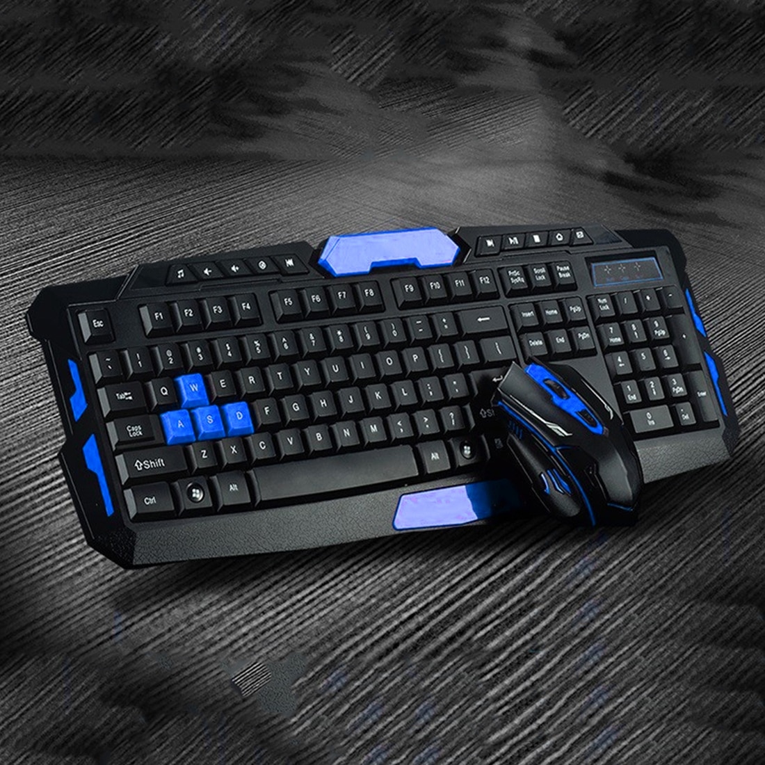 2.4 ghz trådlöst tangentbord gaming tangentbord mus combo 19 tangenter anti-ghosting justerbar 1600 dpi mus usb-mottagare adapter