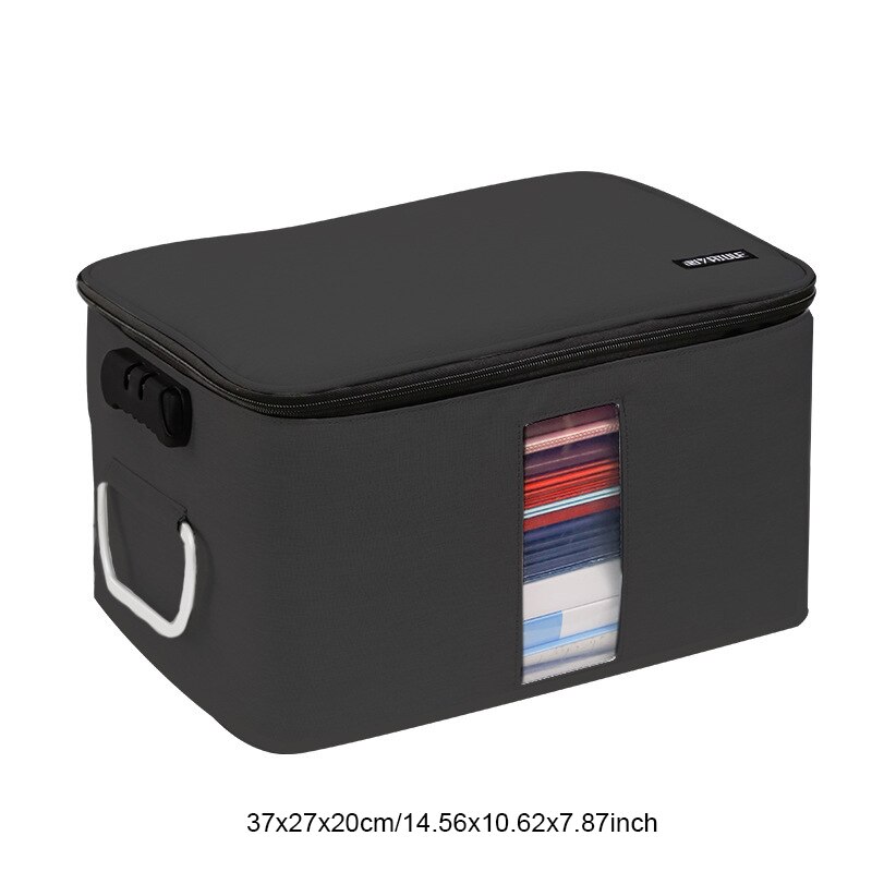 Large-capacity Document Storage Organizer Bag File Container Bills Folder File U Disk Arrange Briefcase Practical Accessories: C Black