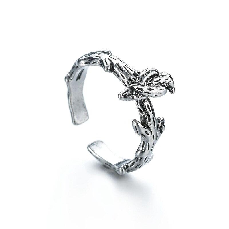 Enkelhet klokke ring retro sølv farge legering musikk noter ring ball dating ring kvinner jenter smykker justerbar åpning: Wn942-9