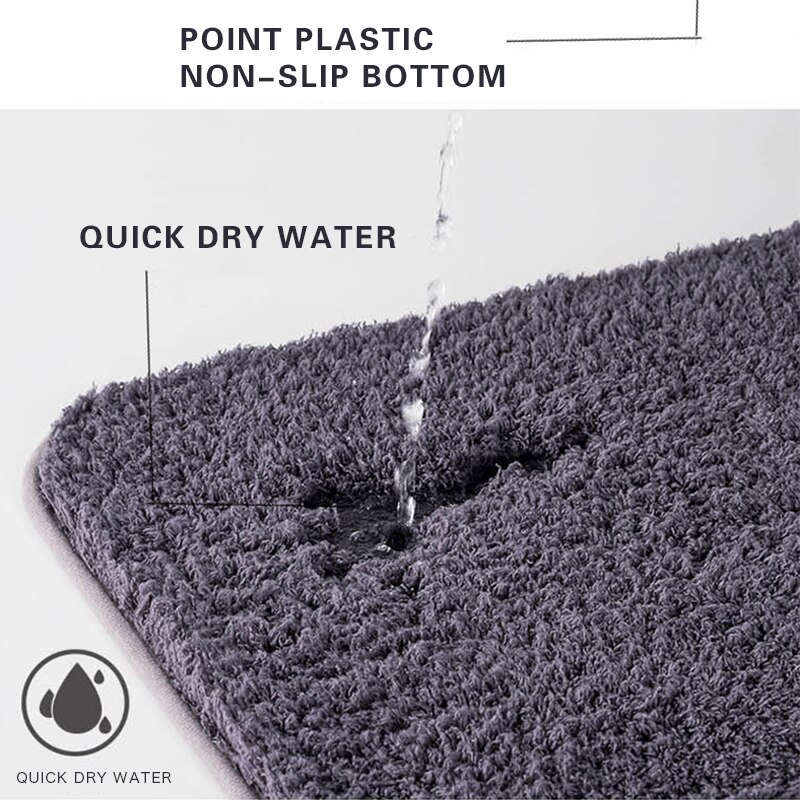 Home Bath Mat Non-Slip Bathroom Carpet Rectangle Washable Mats Microfiber Home Carpets kitchen Toilet Floor Decor