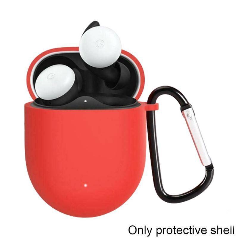 For Google pixel buds 2 soft Silicone Anti-scratch Protective Case for Google Earphone Charging Box Case: 2 Red