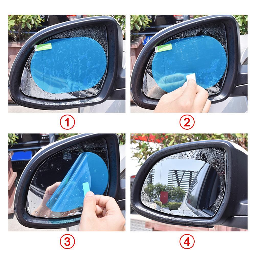 2 STKS Auto Achteruitkijkspiegel Regenachtige Dag Anti Water Mist Film Nano Coating Regendicht Achteruitkijkspiegel Venster Beschermende Film (Rond