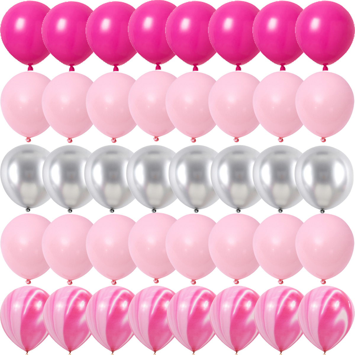 40PCS Rose Pink Metal Latex Bar Confetti Balloons Wedding Decorations Matte Globos Birthday Girl kidParty Decorations Year: plum