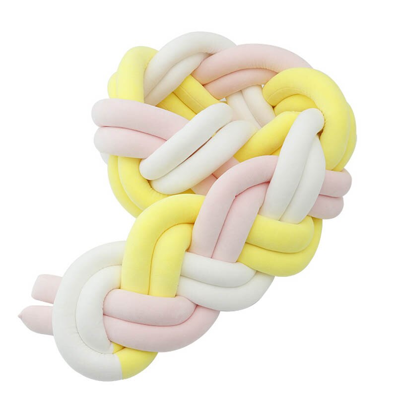 1.5M Geknoopt Twist Touw Handgemaakte Barrière Braid Knot Kwekerij Voor Kind Wieg Hek Cot Rail: yellow white pink