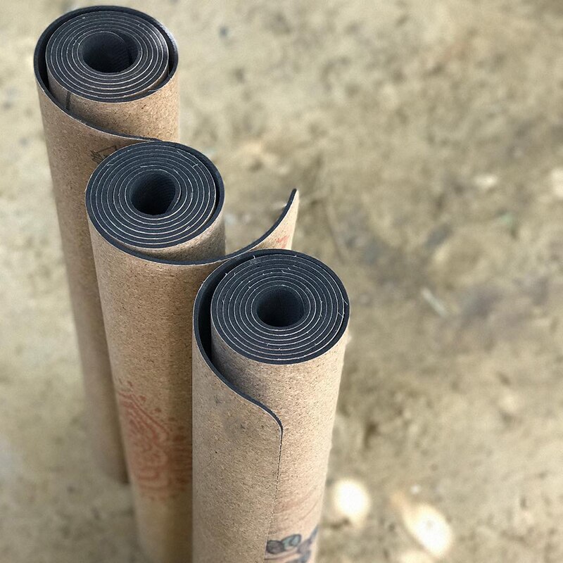 Chakra Cork Yoga Mat - 183x68cm - 5mm Thick - TPE Cork - Non-Slip - Eco-Friendly