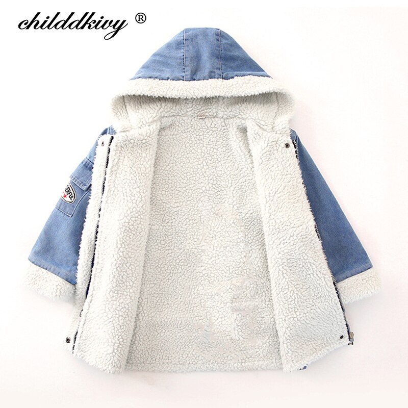 Girls Denim Coats Winter Kids Jacket For girls Baby Girls Clothes Plus Velvet Outerdoor Jean Coats for girls 3-10Y