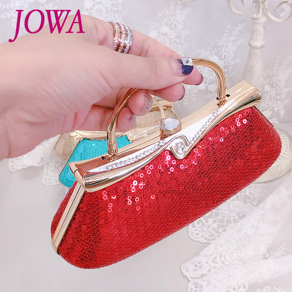 Special Offer Bridal Metal Sequined Clutch Women's Evening Bags Bling Day Clutches Red Wedding Purse Female Handbag: Red