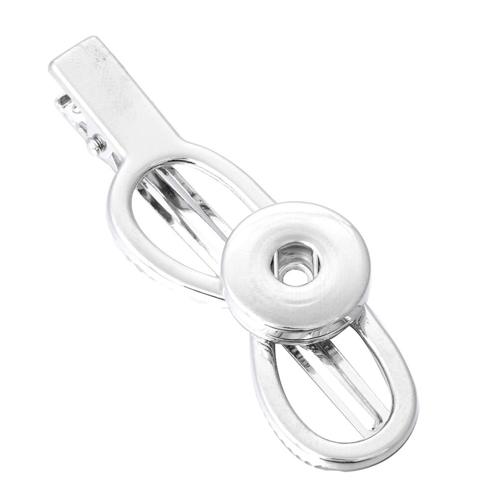 Neue Snap Schmuck Silber Farbe Rose Gold Snap Haar Clip für Frauen Mädchen Fit 18mm Charms Taste Schnappt DIY krawatte Clips Schmuck: 4
