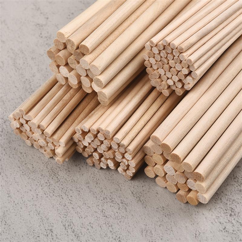 Palo redondo de madera para manualidades, piruletas de hielo para comida y modelismo, pasador de pastel, herramienta de carpintería, modelo de construcción duradero
